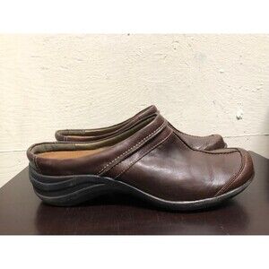 Hush Puppies Brown Leather Mules  Shoes Loafers Flats Slip Ons size US 7.5M